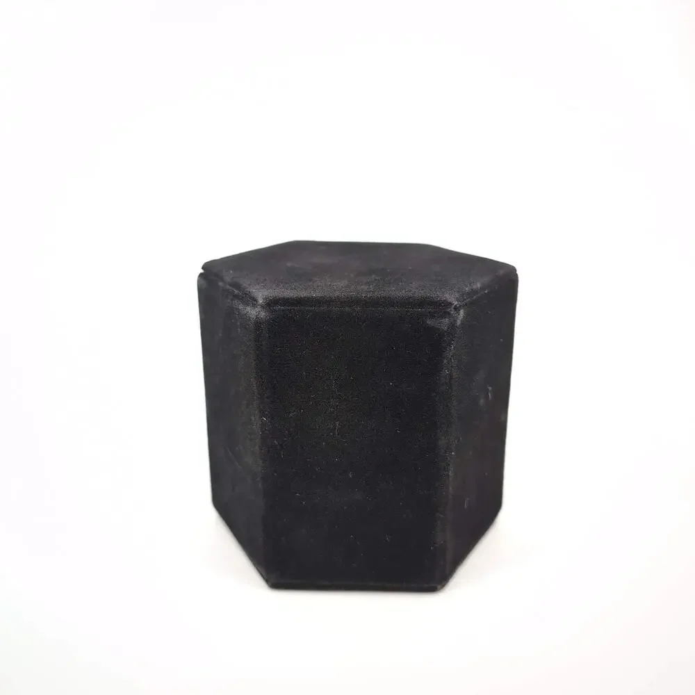 Black Velvet Hexagon Jewelry Display Ring Earrings Pendant Necklace Riser - GUC